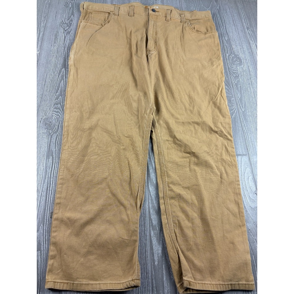 Carhartt Mens Tan Relaxed Fit Canvas Workwear Jeans 44x30 B502